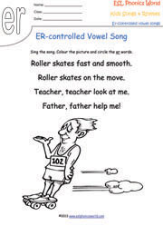 er-controlled-vowel-song-worksheet